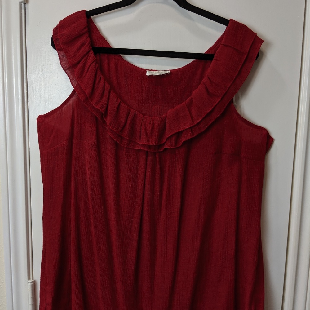 Dress Barn Red Ruffle Shirt - Sz 18/20